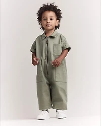 Toddler Day Out™ Cropped Jumpsuit - Olive