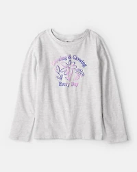 Girls Growing & Glowing Long-Sleeve Graphic Tee - Grey