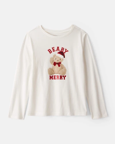 Girls Berry Merry Long-Sleeve Graphic Tee - Cream