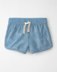 Toddler Girl 2-Piece Terry Top & Short Set Made with Organic Cotton in Blue Seashells