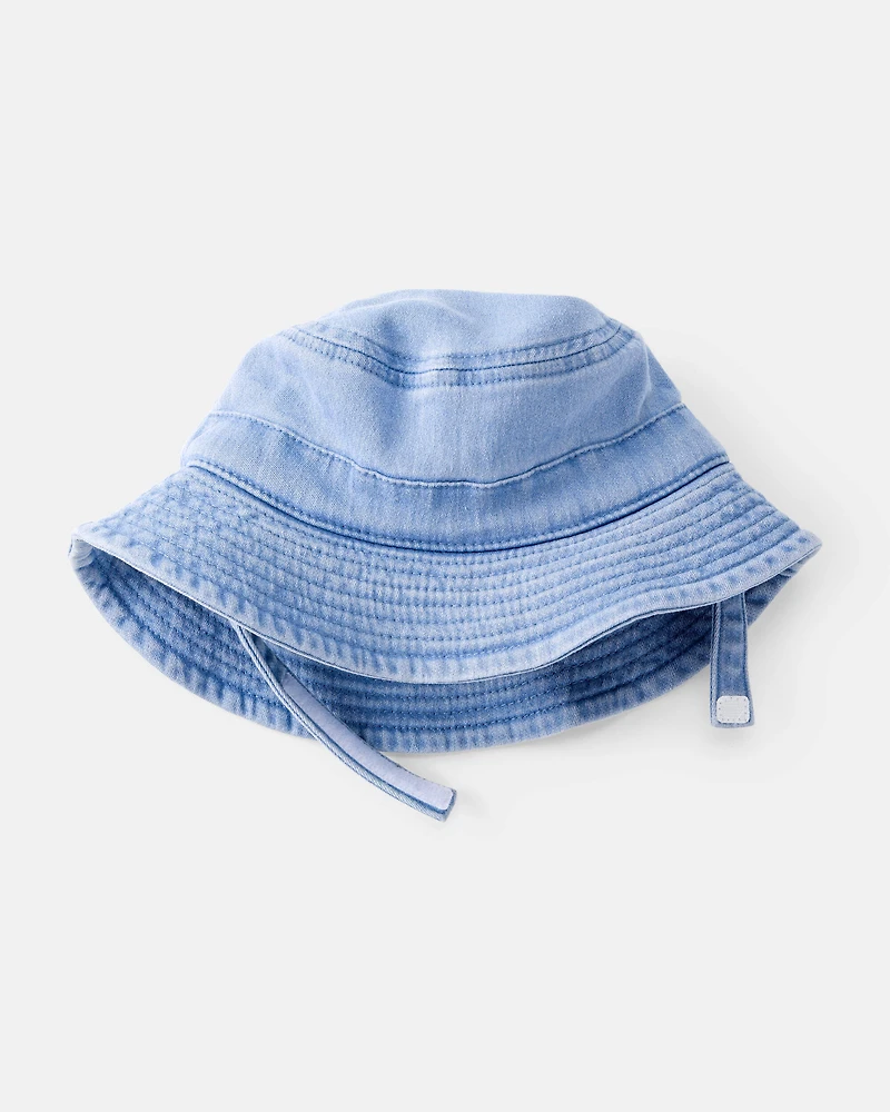 Baby Girl Chambray Bucket Hat - Blue