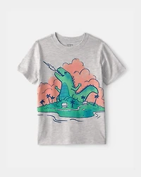 Toddler Boy Dinosaur Graphic Tee - Grey