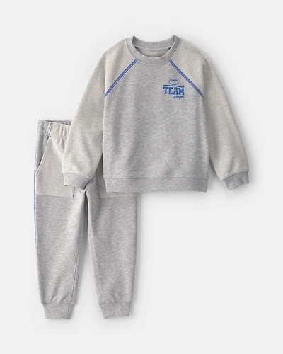 Baby Boy 2-Piece 'Team Player' French Terry Sweatshirt & Pant Set - Grey