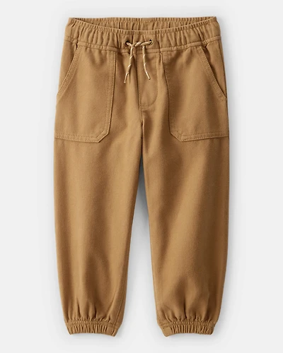 Toddler Boy  Herringbone Woven Pull-On Jogger - Brown