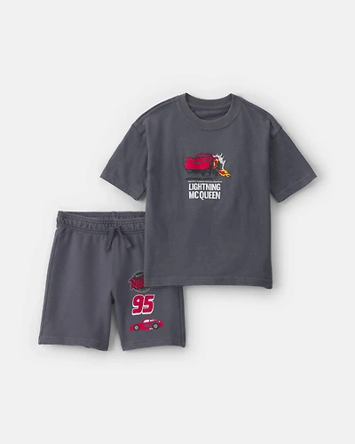 Toddler Boy 2-Piece ©Disney/Pixar Cars Short-Sleeve Top & Short Set - Grey