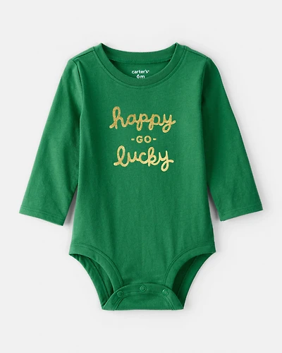 Baby St.Patrick's Day Long-Sleeve Graphic Bodysuit - Green