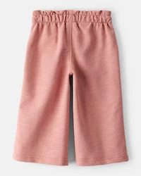 Baby Girl 100% Cotton Wide-Leg Pants - Pink