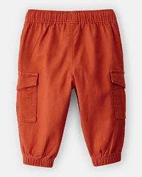 Baby Boy  Cotton Twill Pull-On Cargo Joggers - Orange