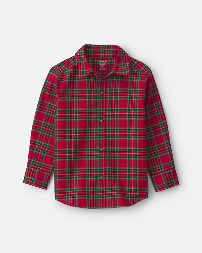 Toddler Boy Plaid Button-Down Shirt - Red