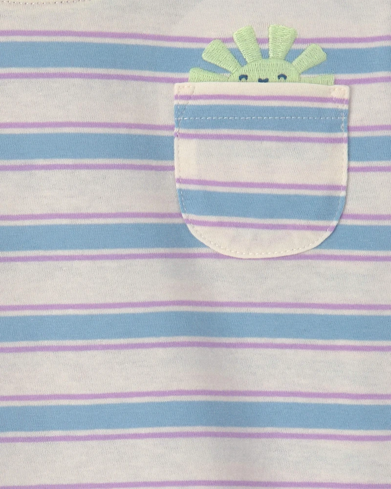 Toddler Girl Striped Short-Sleeve Top - Blue/Ivory