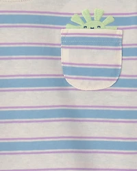 Toddler Girl Striped Short-Sleeve Top - Blue/Ivory