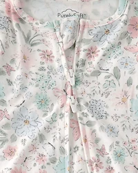 Baby Girl Butterfly Garden 2-Way Zip PurelySoft Footie Sleep & Play Pajama
