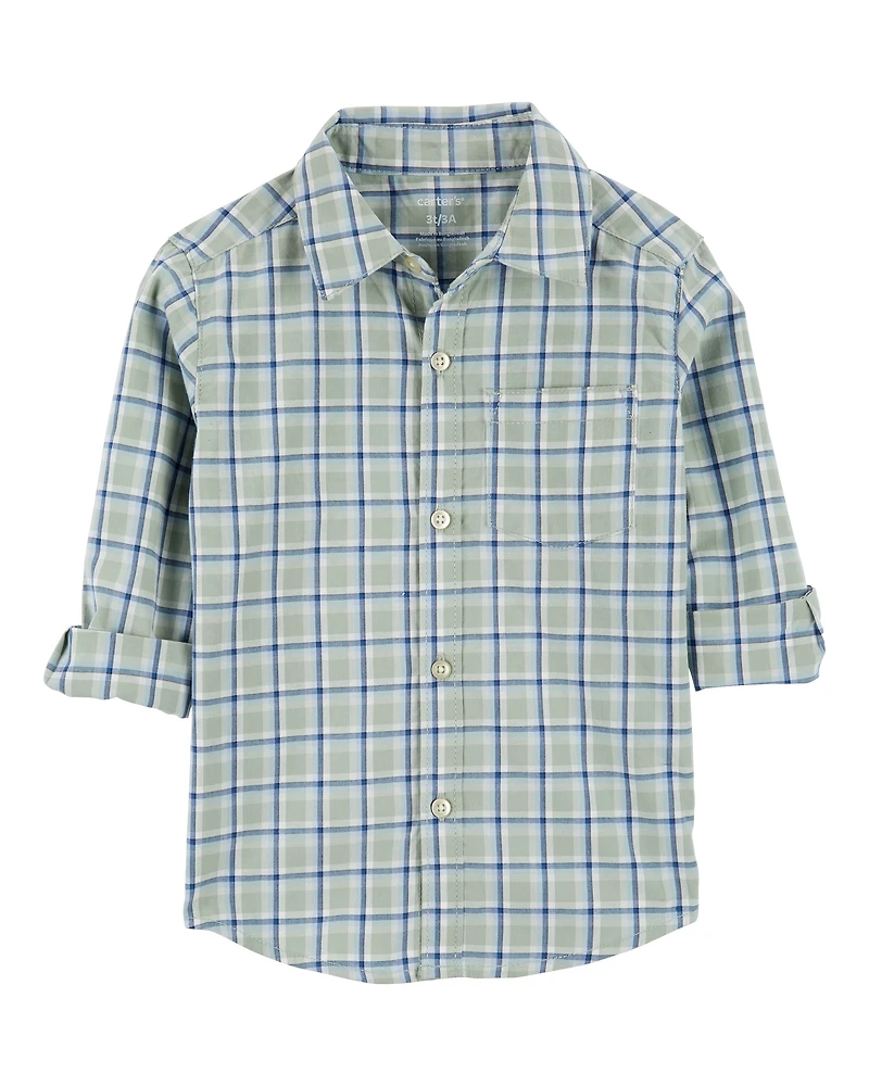 Toddler Plaid Button-Front Shirt