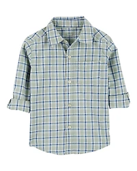 Toddler Plaid Button-Front Shirt