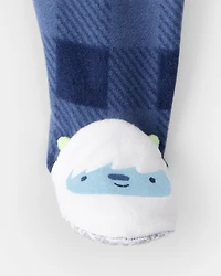 Baby Boy Yeti Plaid Loose Fit 1-Piece Pajamas