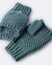 Toddler Neutral Foldover Mittens - Green