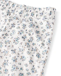 Baby Girl 2-Piece Organic Cotton Crinkled Knit Set in BlueMist Bloom Print