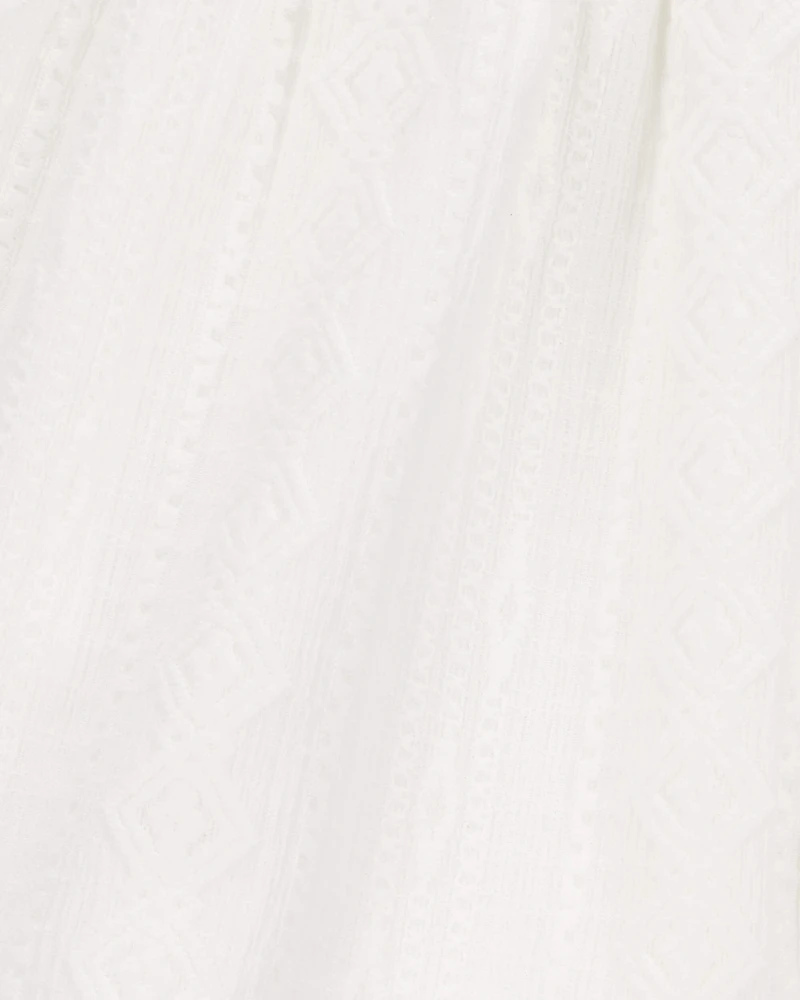 Kid Pull-On Smocked Shorts - Cream