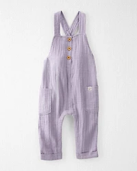 Baby Organic Cotton Gauze Overalls in Lilac
