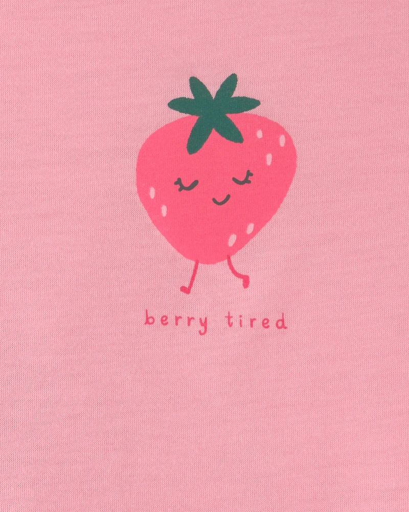 Toddler Girl 2-Piece Strawberry Sleeveless Pajama Set - Pink