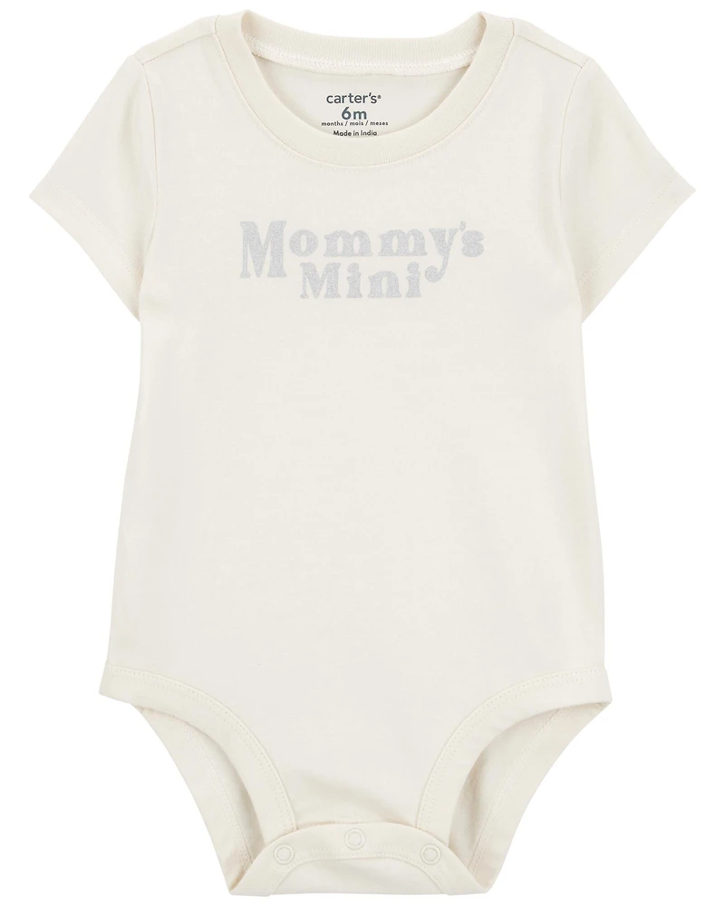 Baby "Mommy's Mini" Short-Sleeve Bodysuit - Cream