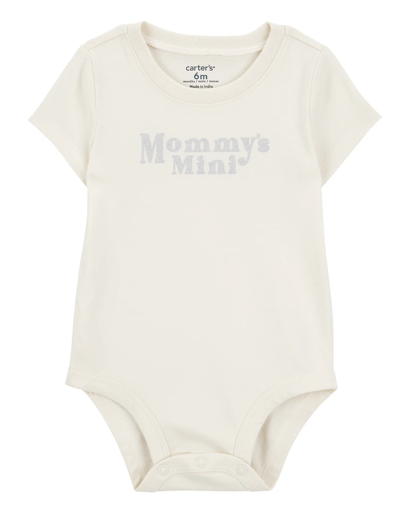 Baby "Mommy's Mini" Short-Sleeve Bodysuit - Cream