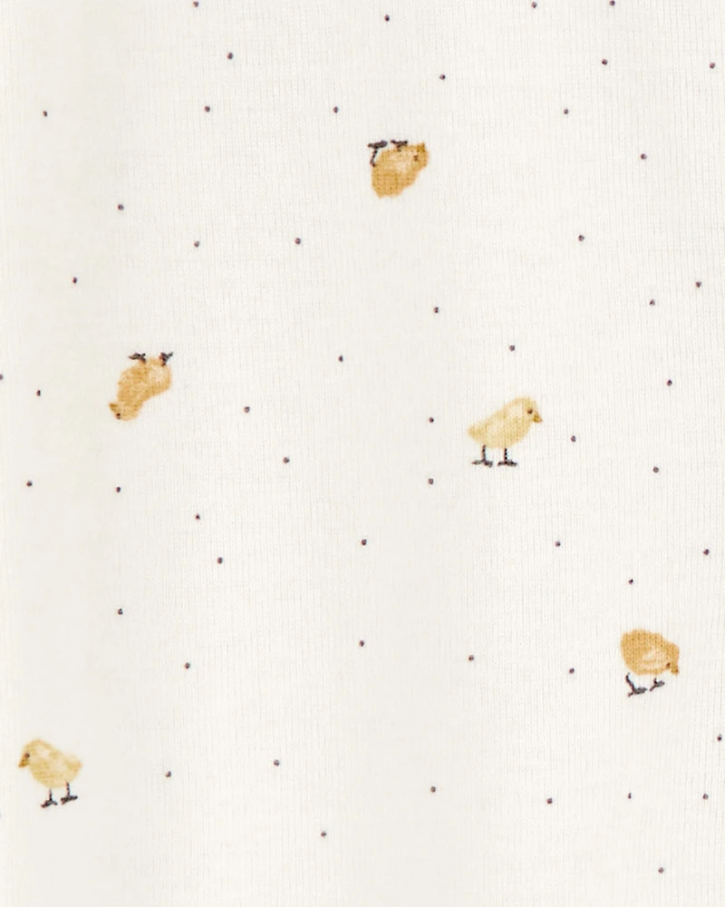 Baby 2-Pack 2-Way Zip Cotton Sleep & Play Pajamas - White/Beige