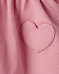 Baby Girl Valentine's Day 3-Piece Heart Long-Sleeve Top & Skirt Set - Pink