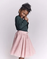 Toddler Girl Mock Neck Long-Sleeve Top - Dark Green