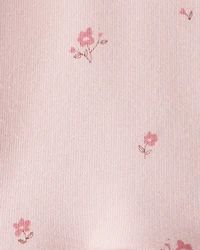 Baby Girl French Terry Dress Made with Organic Cotton in Blush Petals Print