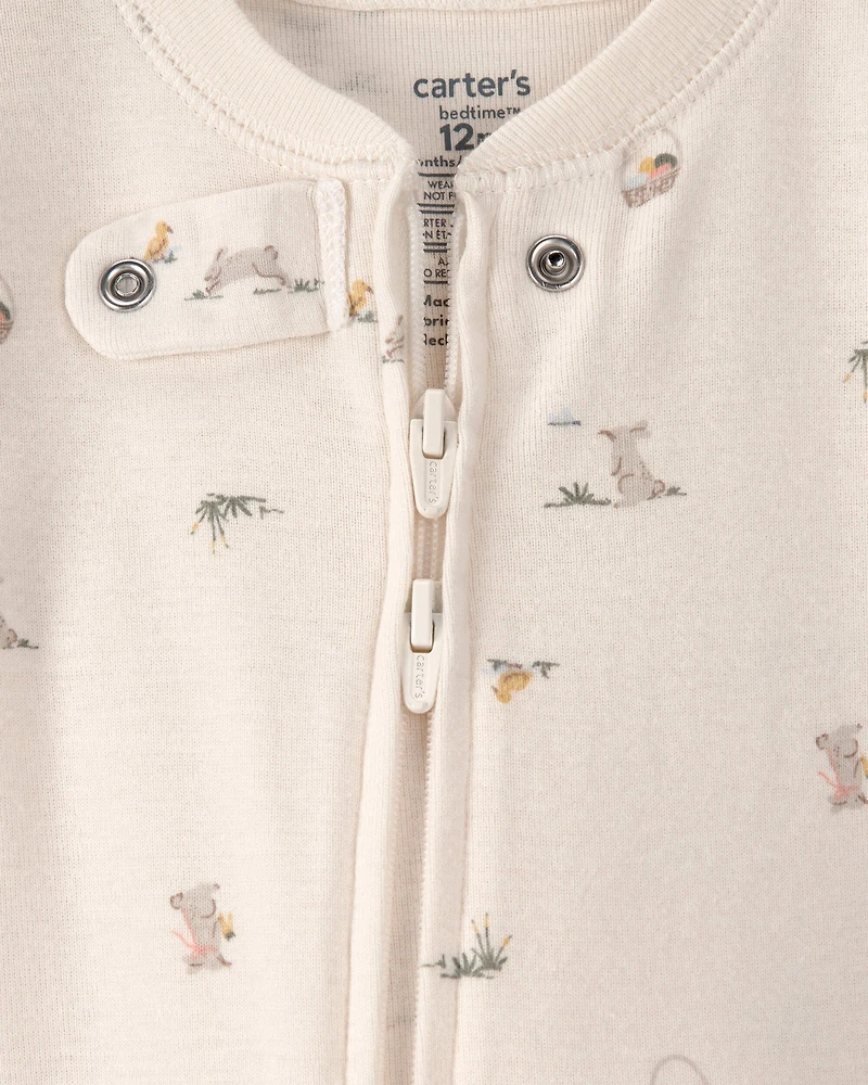 Baby Easter Bunny 100% Cotton Snug Fit 1-Piece Pajama - Cream