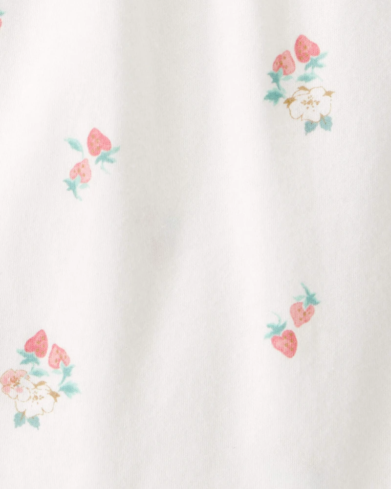 Baby Girl Strawberry Bodysuit - White
