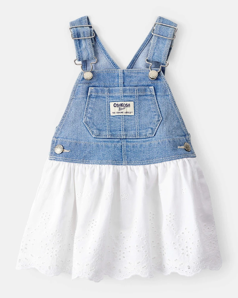 Baby Eyelet Denim Jumper Dress