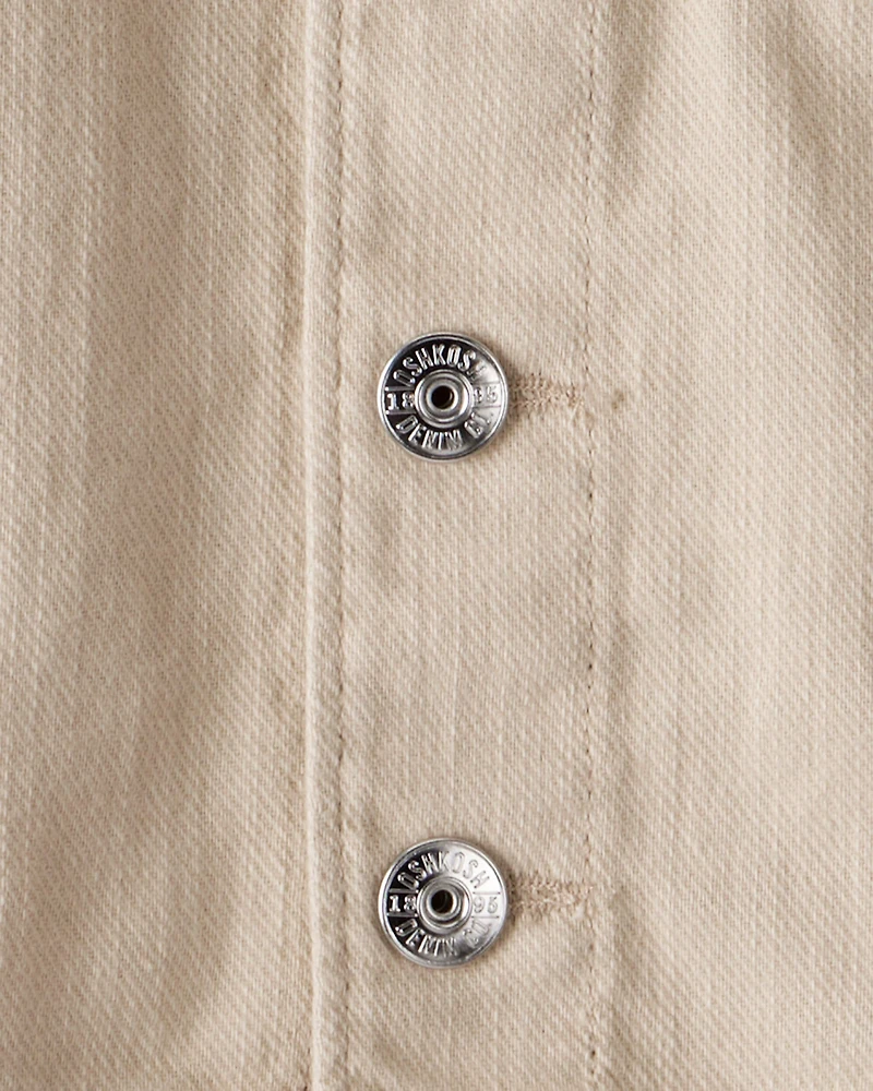 Baby Boy Hooded Denim Jacket - Khaki