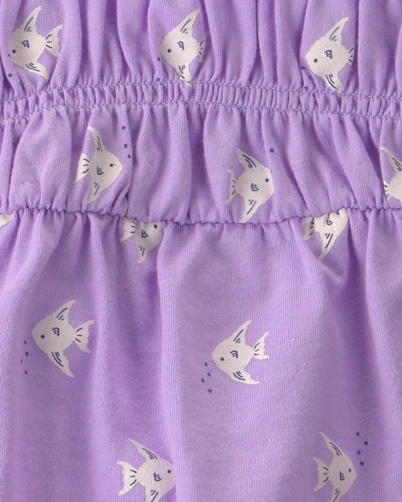 Baby Girl 3-Piece Fish Top & Short Set - Purple