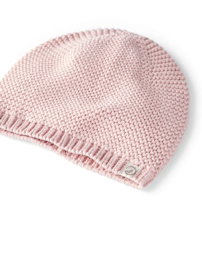 Baby Girl Organic Cotton Sweater Knit Cap
