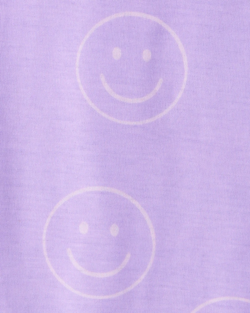 Girls 2-Pack Smiley Face Nightgowns - Purple