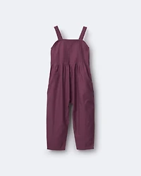 Toddler Girl Pleated Overalls - Purple