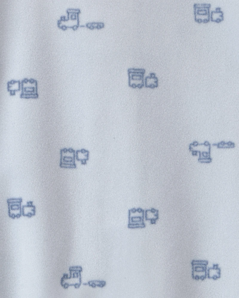 Baby Boy 'Baby Brother' Fleece 2-Way Zip Sleep & Play Pajamas - Blue