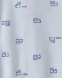 Baby Boy 'Baby Brother' Fleece 2-Way Zip Sleep & Play Pajamas - Blue