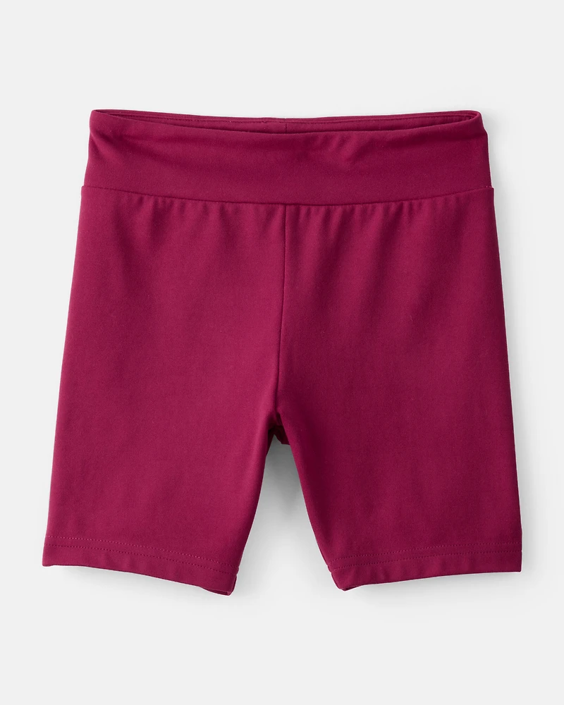Girls 2-Piece Fashion Top & Bike Shorts Set - Burgundy