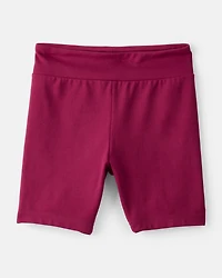 Girls 2-Piece Fashion Top & Bike Shorts Set - Burgundy
