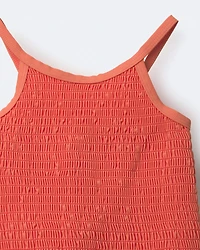 Toddler Girl Smocked One-Piece Swimsuit - Orange