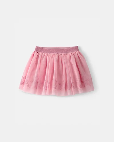 Toddler Girl Disney© Ariel Glitter Tulle Skort - Pink