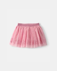 Toddler Girl Disney© Ariel Glitter Tulle Skort - Pink