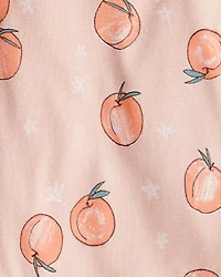 Baby Girl Organic Cotton Bodysuit in Peach Print