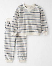 Toddler 2-Piece Organic Cotton Velour Set in Stripes