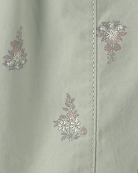 Baby Girl Floral Barrel Pants - Green