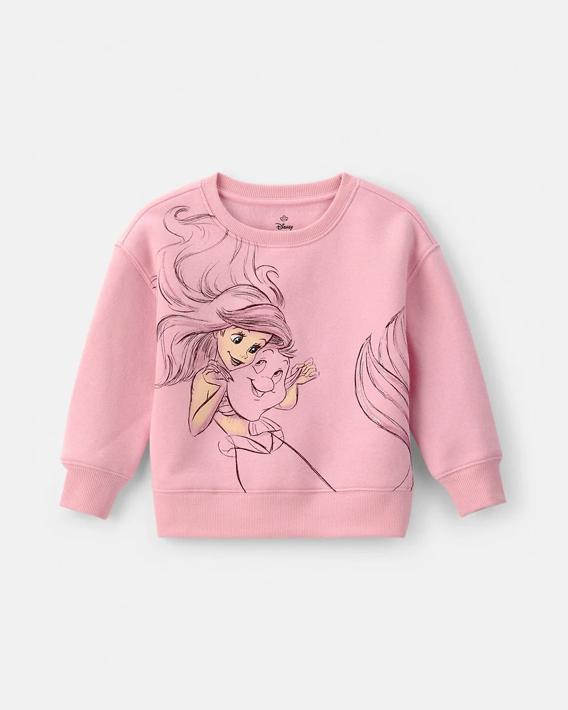 Toddler Girl 2-Piece Disney© Ariel Fleece Pullover Sweatshirt & Skort Set - Pink