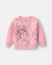 Toddler Girl 2-Piece Disney© Ariel Fleece Pullover Sweatshirt & Skort Set - Pink